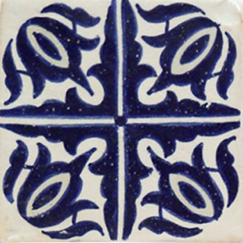 Mosaic House Moroccan tile La Seine LG 1-15 White Cobalt Blue  hand painted handpainted 